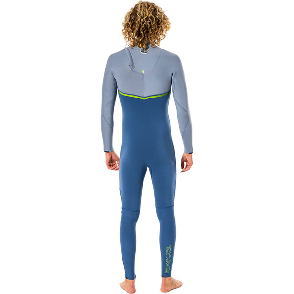 2022 Rip Curl Männer E-Bomb 4/3mm Zip-frei Neoprenanzug WSMYQS - Blue Grey